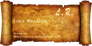 Lucz Rozália névjegykártya